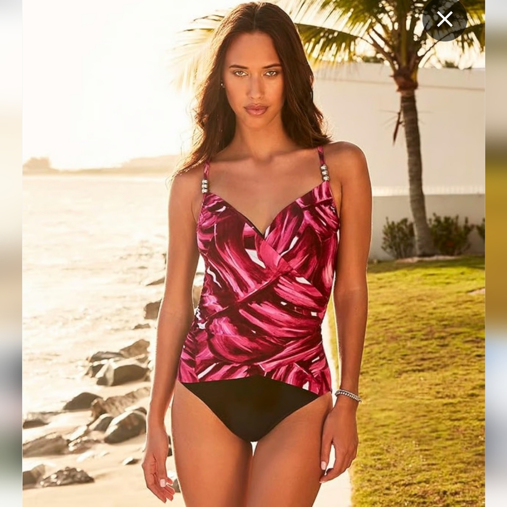 ​Magicsuit Louise Tummy Control Tropical One Piece Swimsuit Size 10 NWT